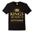 Men'S Kings Are Born In September T-Shirt Gold Foil Edition Shirt